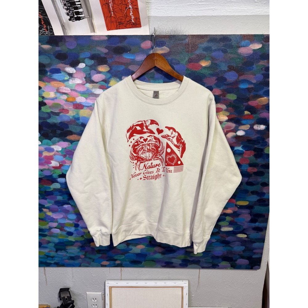 Lindsay Nikole x Freddy Tyler Paul Graphic Sweatshirt Cream Mens Small